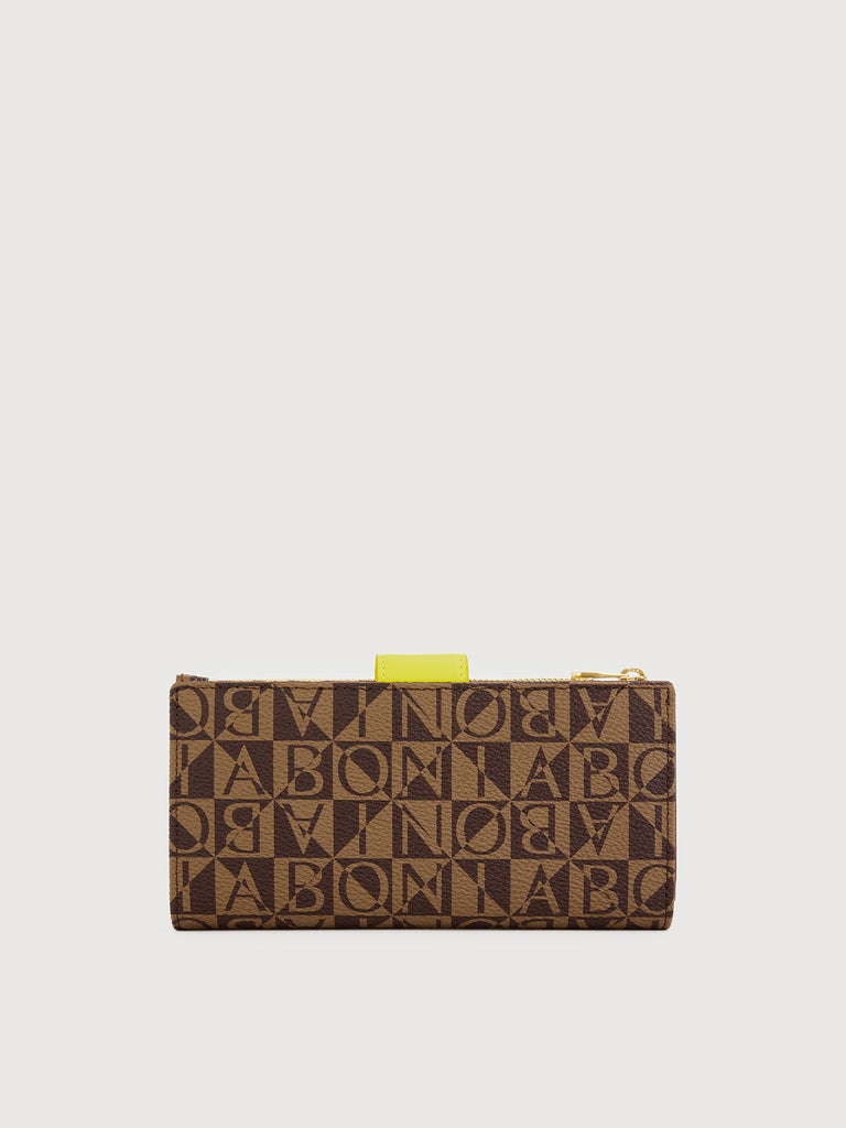 Alvia Monogram Bifold Long Wallet with Zipper - BONIA