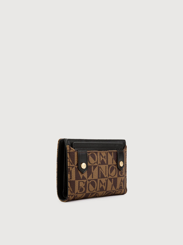 Alvia Monogram Bifold Short Wallet with Card Holder - BONIA