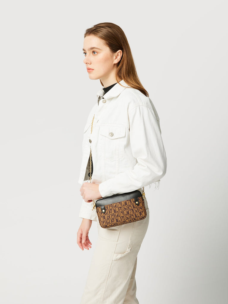 Alvia Monogram Sling Bag with Card Holder - BONIA