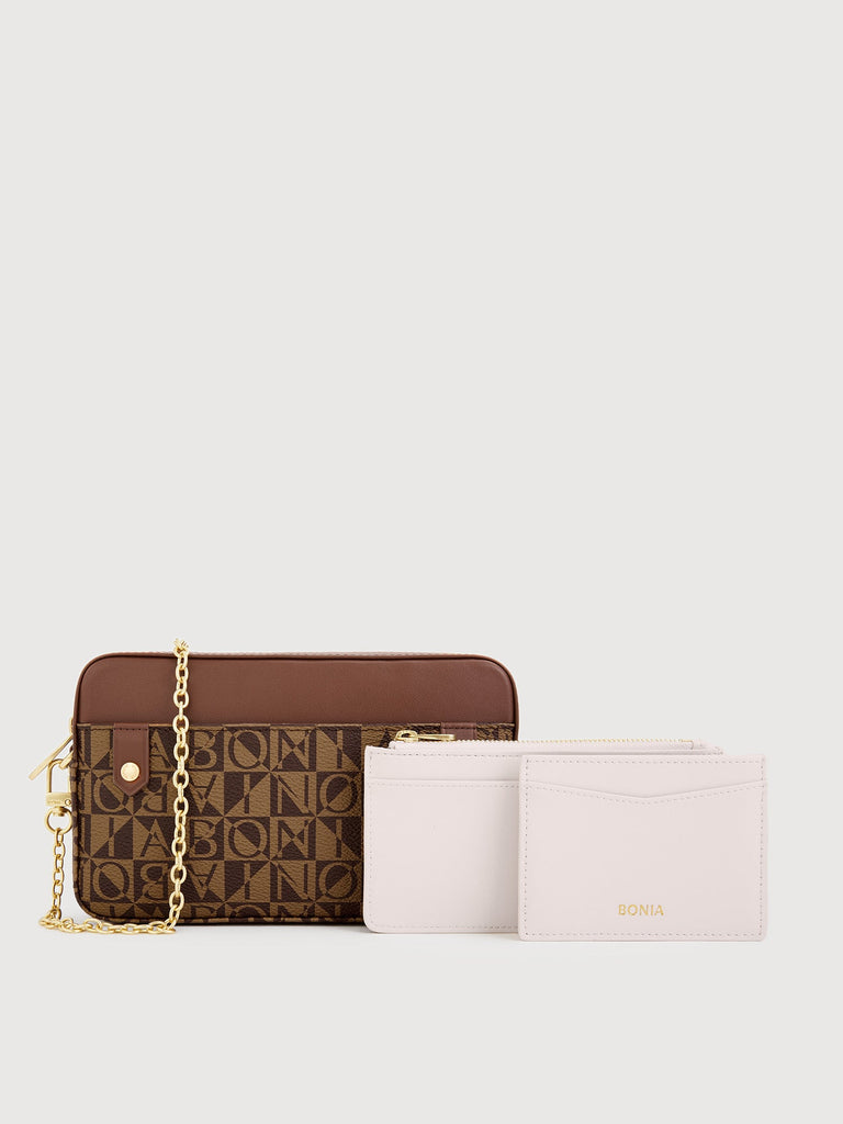 Alvia Monogram Sling Bag with Card Holder - BONIA