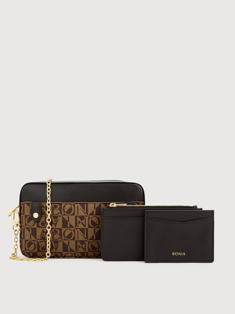 Alvia Monogram Sling Bag with Card Holder - BONIA