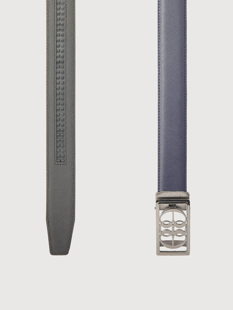 Beno Non - Reversible Leather Belt with Gunmetal Auto Lock Buckle - BONIA