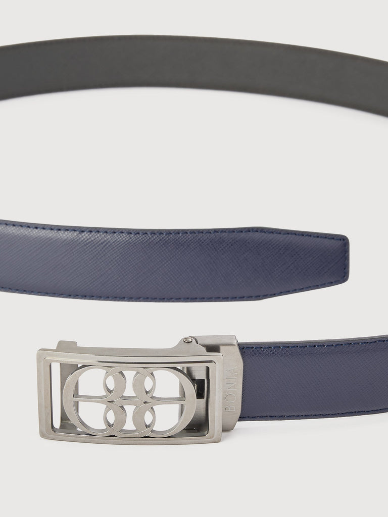 Beno Non - Reversible Leather Belt with Gunmetal Auto Lock Buckle - BONIA