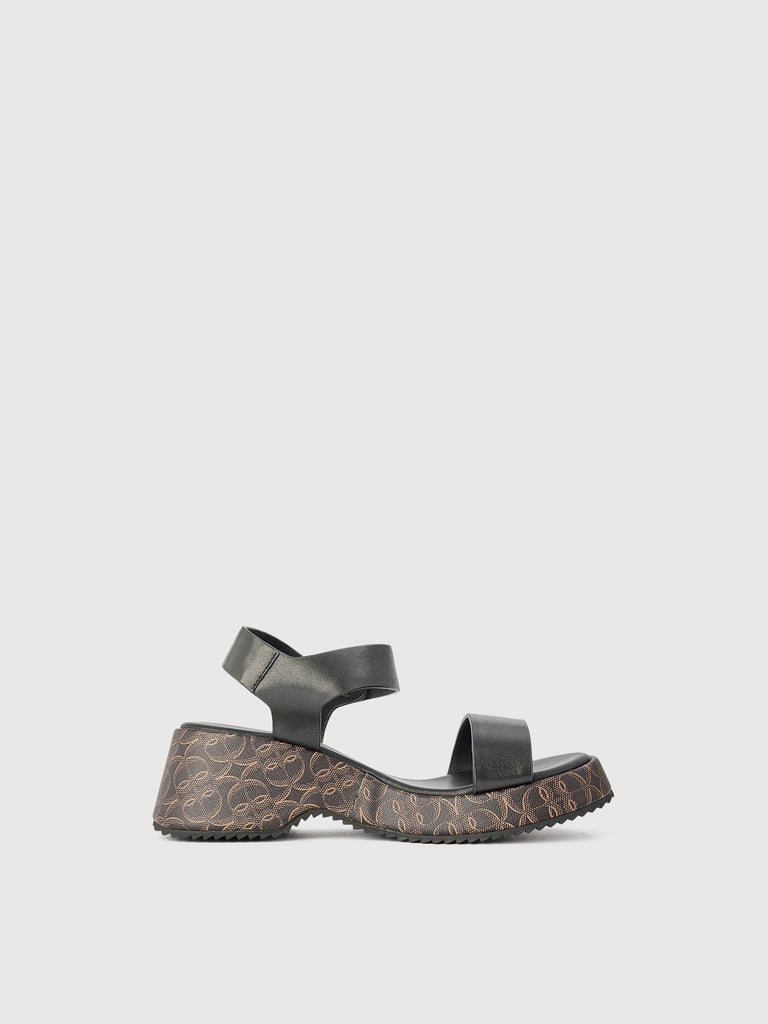 Buona Monogram Wedge Sandals - BONIA