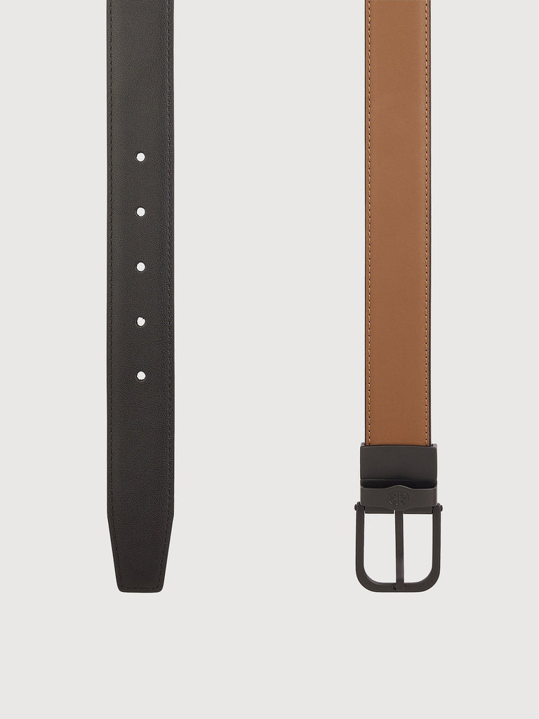 Colt Reversible Leather Belt with Gunmetal Buckle - BONIA