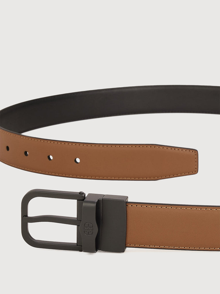 Colt Reversible Leather Belt with Gunmetal Buckle - BONIA