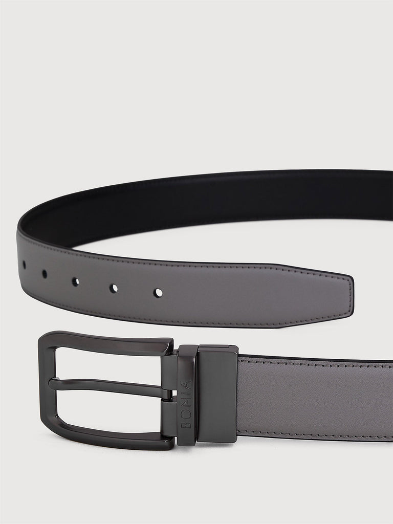 Colt Reversible Leather Belt with Gunmetal Pin Buckle - BONIA