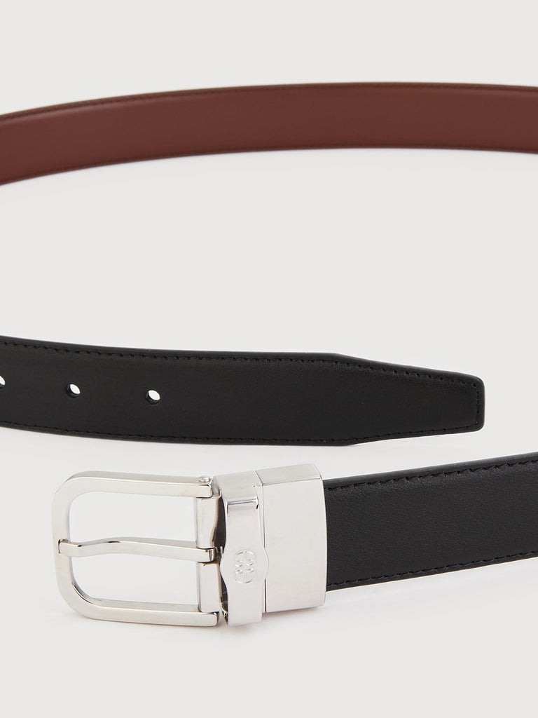 Colt Reversible Leather Belt with Nickel Buckle - BONIA