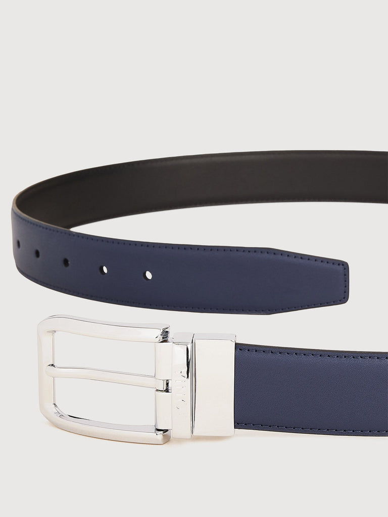 Colt Reversible Leather Belt with Nickel Pin Buckle - BONIA