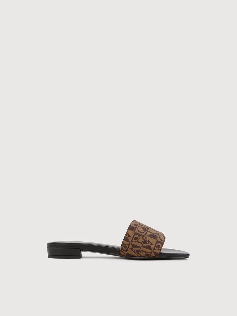 Marcella Monogram Slide Sandals - BONIA