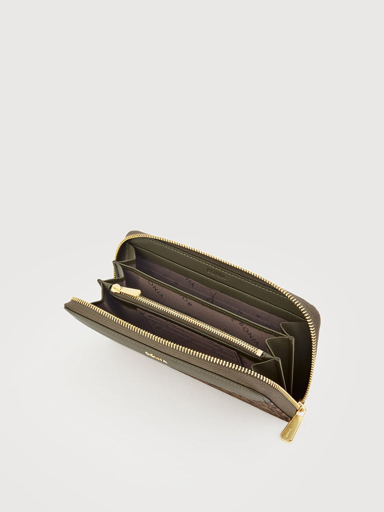 Pure Monogram Long Zipper Wallet - BONIA