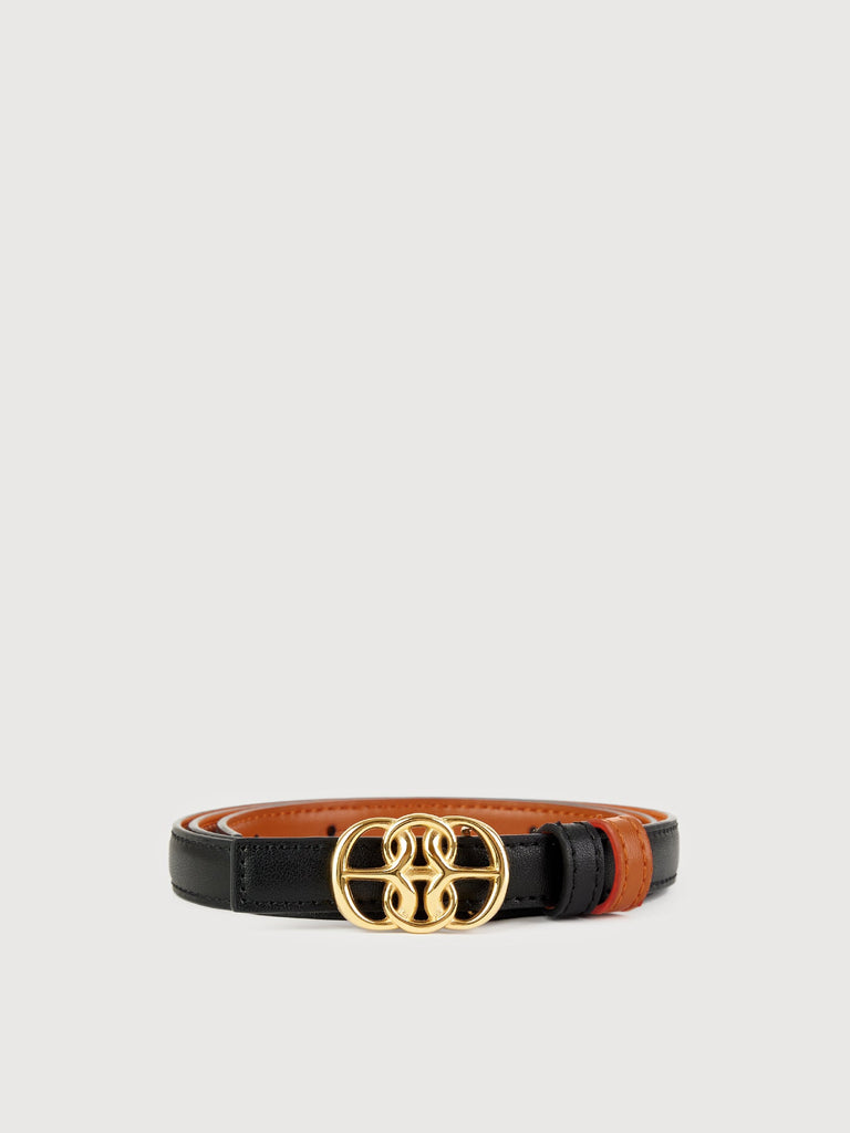 Romola Non - Reversible Belt with Gold Square Pin Buckle - BONIA
