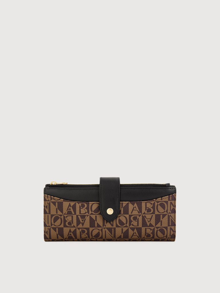 Adriana Monogram Large 2 Fold Long Wallet - BONIA