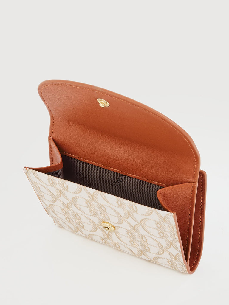 La Luna Monogram 2 Fold Short Wallet - BONIA